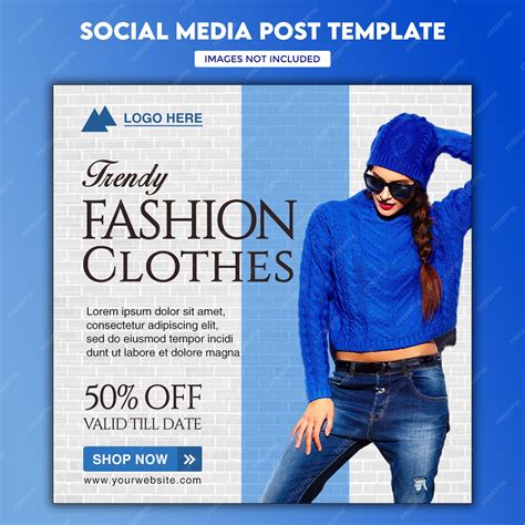Premium PSD | Fashion clothes social media post template