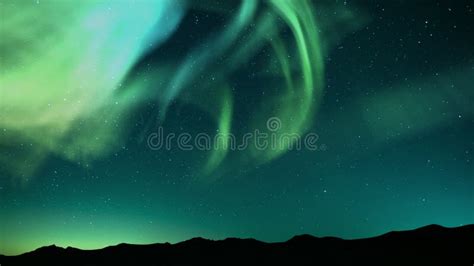 Aurora And Milky Way Enchantment Above Mountains Loop Stock Footage