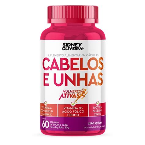 Cabelos E Unhas 60 Capsulas Mulheres Ativas Sidney Oliveira Shopee Brasil