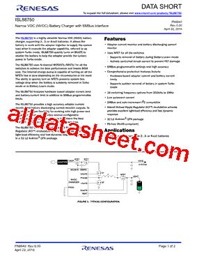 Isl Datasheet Pdf Renesas Technology Corp