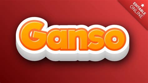 Ganso | 3D Naranja | Generador de Efectos de Texto