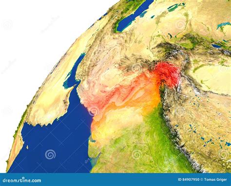 Country of Pakistan Satellite View Stock Illustration - Illustration of ...