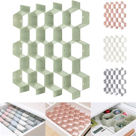 Honeycomb Organizer Adjustable Drawer Organizers 18 Slot Compartment