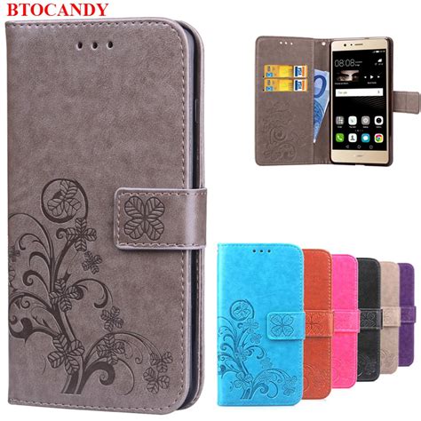 Cover Huawei P9 Lite Flip Case Luxury Retro PU Leather Soft Silicone