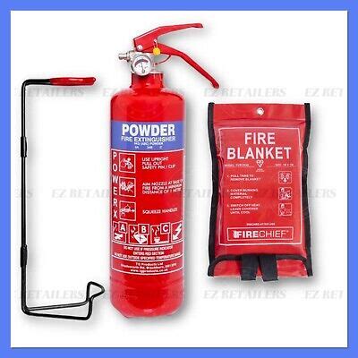 1KG POWDER ABC FIRE EXTINGUISHER WITH FIRE BLANKET HOME OFFICE CAR