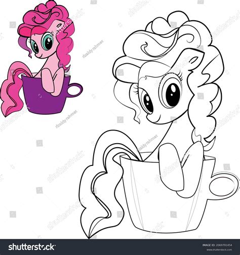 Cute Little Unicorn Glass Sketch Coloring Stock Vector Royalty Free 2069791454 Shutterstock