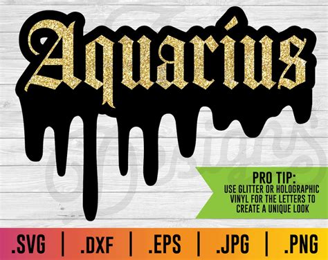 Aquarius Svg Drip Svg Zodiac Svg Aquarius Sign Svg Etsy