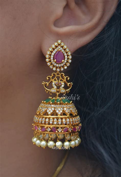 Bridal Stone Long Jhumka Arshis Buy Traditional And Fashion South