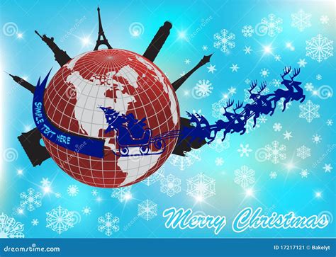 Santa With A World Map Vector Illustration | CartoonDealer.com #163368110