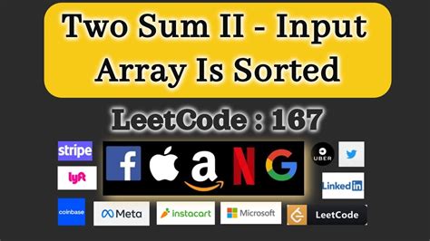 Array Interview Problem Java Code Two Sum Ii Input Array Is