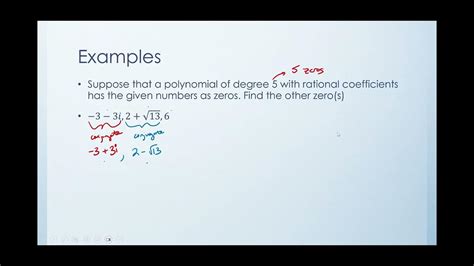 Complex And Irrational Roots Of Polynomials Ch 5 5 Zeros Of Polynomial