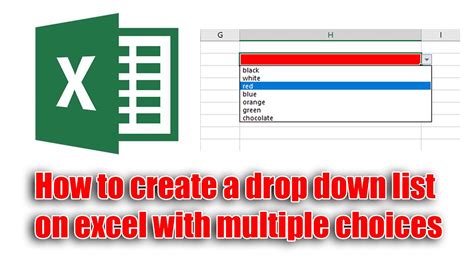 How To Create A Drop Down List On Excel With Multiple Choices Youtube