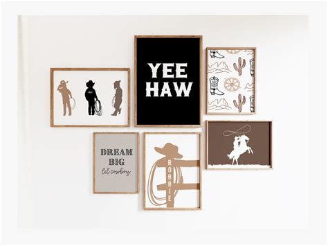 Personalized Western Gallery Wall Art for Boy Cowboy Nursery, Western ...