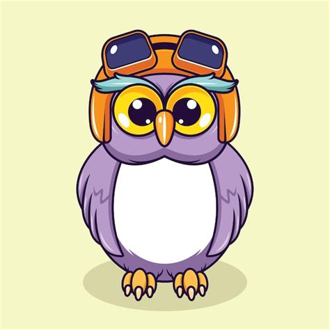 Premium Vector Cute Owl Wearing Helmet With Innocent Face Cartoon