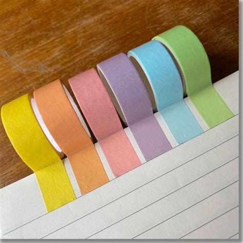 Fita Adesiva Washi Tape Rainbow Pastel Cores Importado