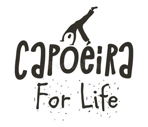 Capoeira Brazilian Martial Art With Berimbau Instrument Lettering