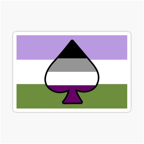 Asexual And Genderqueer Pride Flag With Ace Of Spades Sticker For