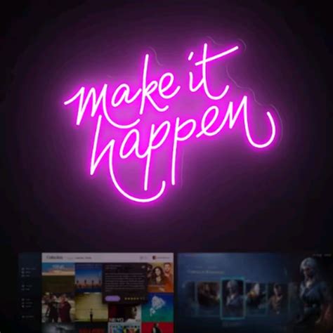 Amazon Make It Happen Inspirational Neon Sign For Studio Gym