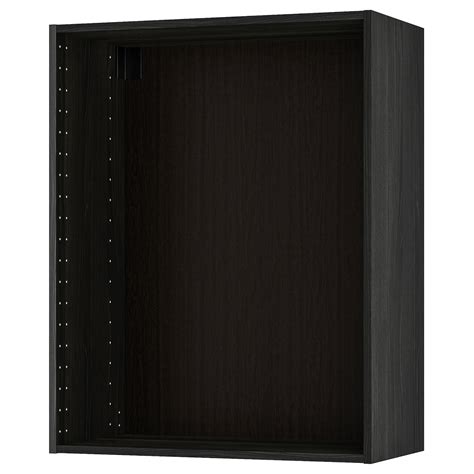 METOD wall cabinet frame, wood effect black, 80x37x100 cm - IKEA