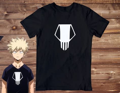 Bakugo Skull Anime Shirt Cosplay Anime Black Graphic Etsy