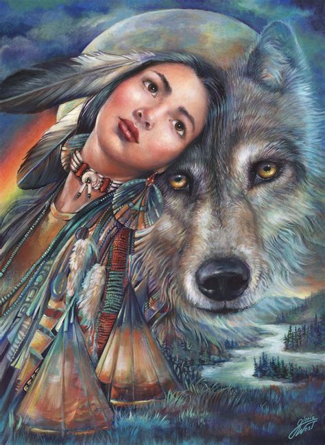 Native American Wolf Drawing