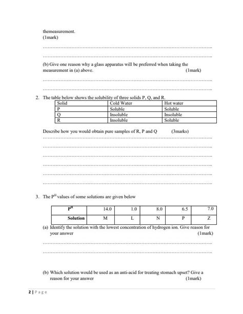 Form Chemistry End Of Term Examination