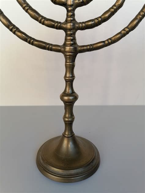 Branched Jewish Brass Candle Holder Vintage Arm Candelabrum Jewish