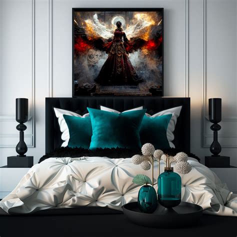 Gothic Wall Art-abstract Dark Angel-digital Oil Painting-moody - Etsy