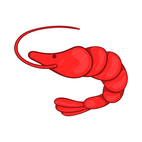 Premium Vector Shrimp Icon In Cartoon Style On A White Background