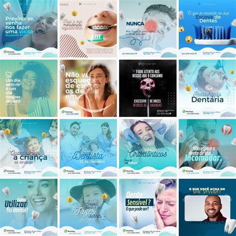 279 Artes para Dentistas Templates 100 Editáveis no Canva no Elo7