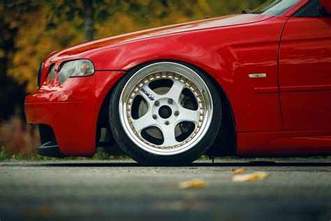 Bmw Stance Work Wheels Red Car Worms Eye View Bmw E46 5 Wheels Bmw 3