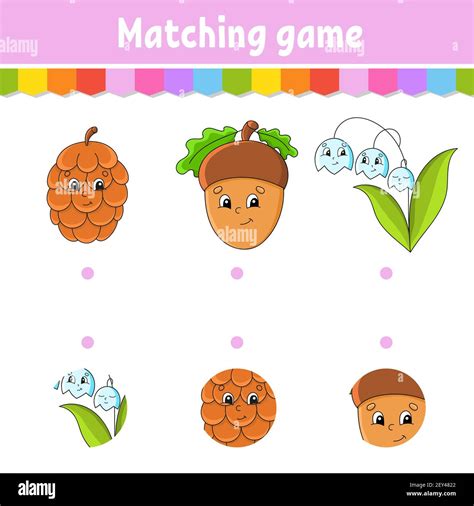 Matching Game Draw A Line Education Developing Worksheet Activity