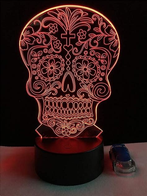 3d Illusion Lightlámpara 3d Con Forma De Calavera Lámpara Led Usb