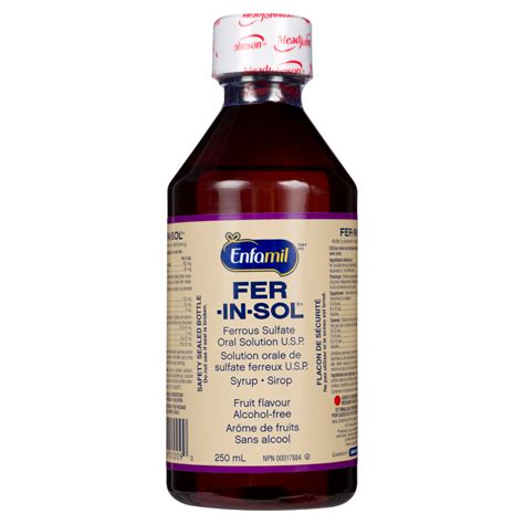 Enfamil Fer In Sol Ferrous Sulfate Oral Solution U S P Syrup Fruit