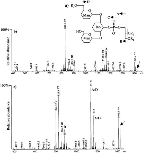 Fragmentation Scheme A And Partial Esi Ms Ms Spectra Negative Mode