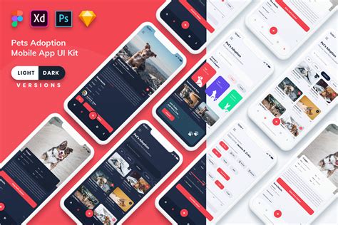 Pets Adoption Mobile App Ui Kit Graphic By Djagan Creative Fabrica