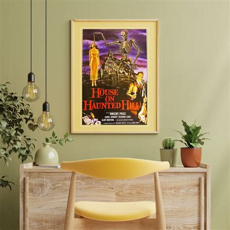 House on Haunted Hill Vintage Horror Movie Poster | Classic Horror Decor, Horror Movie Poster ...