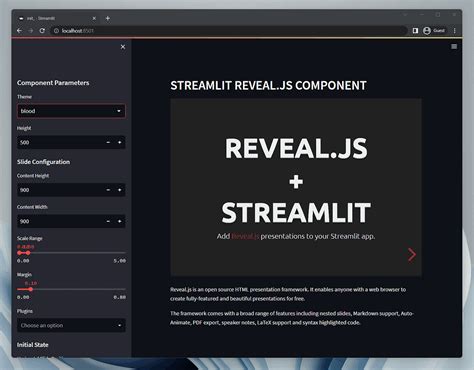 New Component Streamlit Reveal Slides Create Reveal Js Presentations