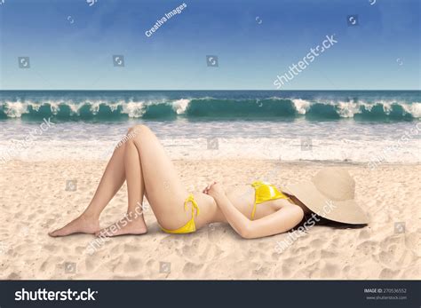 Sexy Woman Bikini Relaxing On Beach Stock Photo Shutterstock