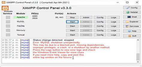 Xampp Mysql Shutdown Unexpectedly Blastcoding