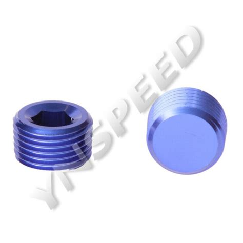 14 Npt Pipe Thread Allen Socket Plug Npt Blue Anodized Aluminum Ebay