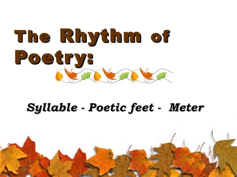 Meter in Poetry