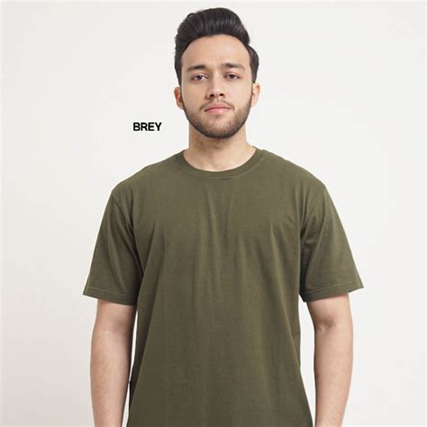 Jual BREY Baju Kaos Polos Pria Olive Hijau Lengan Pendek Oblong T Shirt