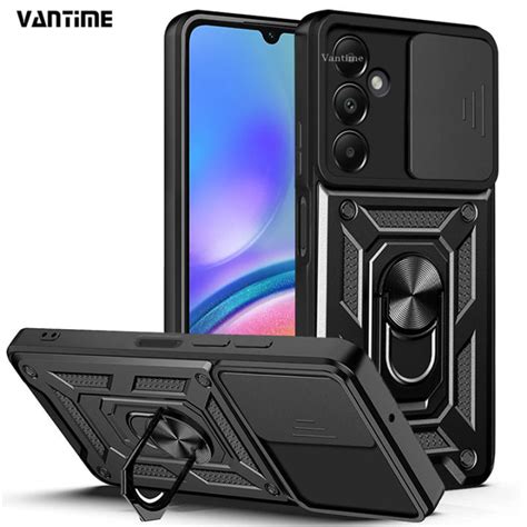 Vantime For Samsung Galaxy A05s Phone Case Slide Camera Cover Kickstand Hard Shockproof Armor