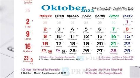 Cek Sisa Hari Libur Di Tahun 2022 Dan Hari Besar Di Bulan Oktober