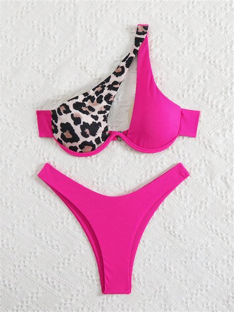 Swim Set de 2 piezas Bikini con relleno y diseño hueco estampado de leopardo Cuba Provider