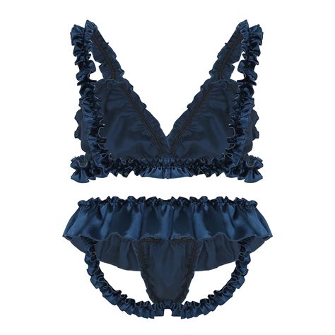 Tiaobug Men Crossdressing Sissy Sexy Lingerie Set Gay Underwear Men Bra