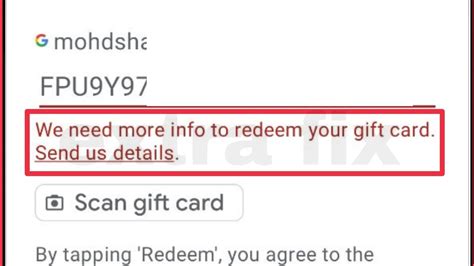 Gift Card Fix We Need More Info To Redeem Your Gift Card Send Us