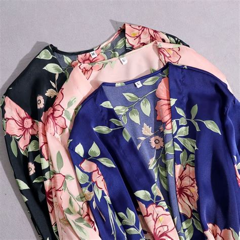 Vrouwen Sexy Nachtkleding Bloemenprint Draadloze P Grandado