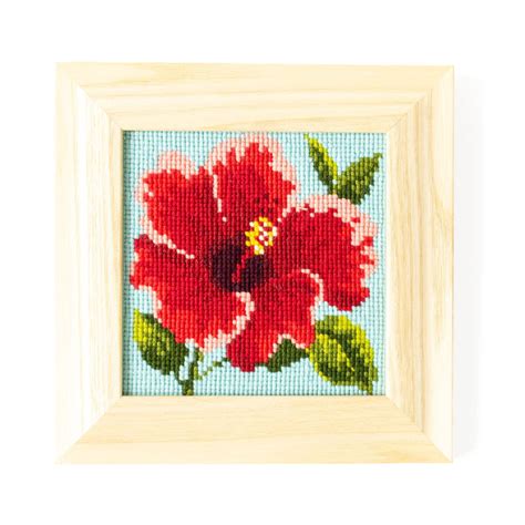 Hibiscus Mini Needlepoint Kit Elizabeth Bradley Design